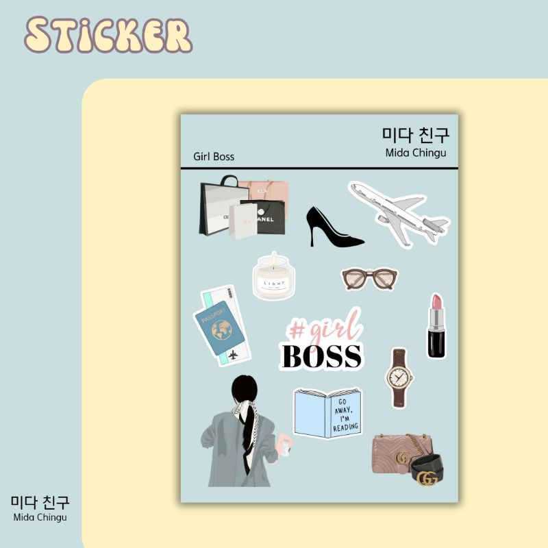 

[ MIDA ] Girl Boss sticker vinyl A6