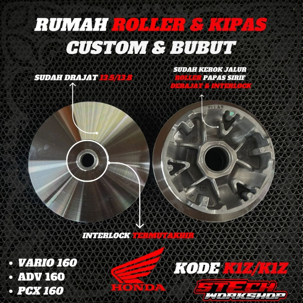 PULLEY PCX 160 CC RUMAH ROLLER BUBUT RACING PCX 160 CC