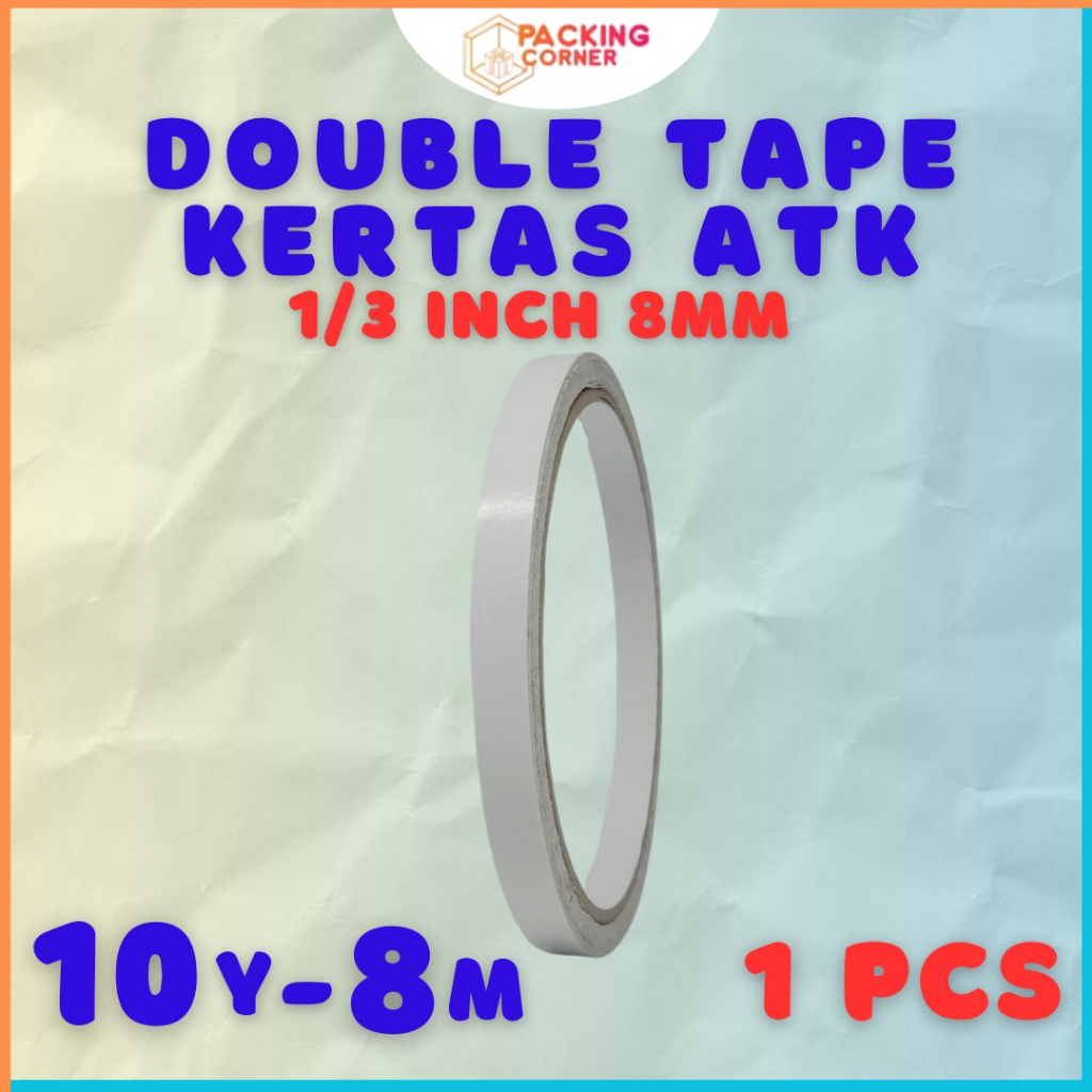 

Double Side Tape Kertas 8mm x 10 Yard Solasi Bolak Balik 8mm x 10Y Bukan Nachi