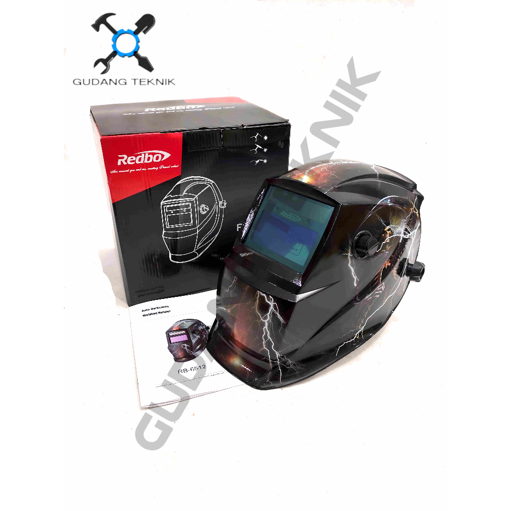 Helm Las Otomatis REDBO RB-6512 / Kedok Las Otomatis Auto Darkening - Topeng Las REDBO RB 6512