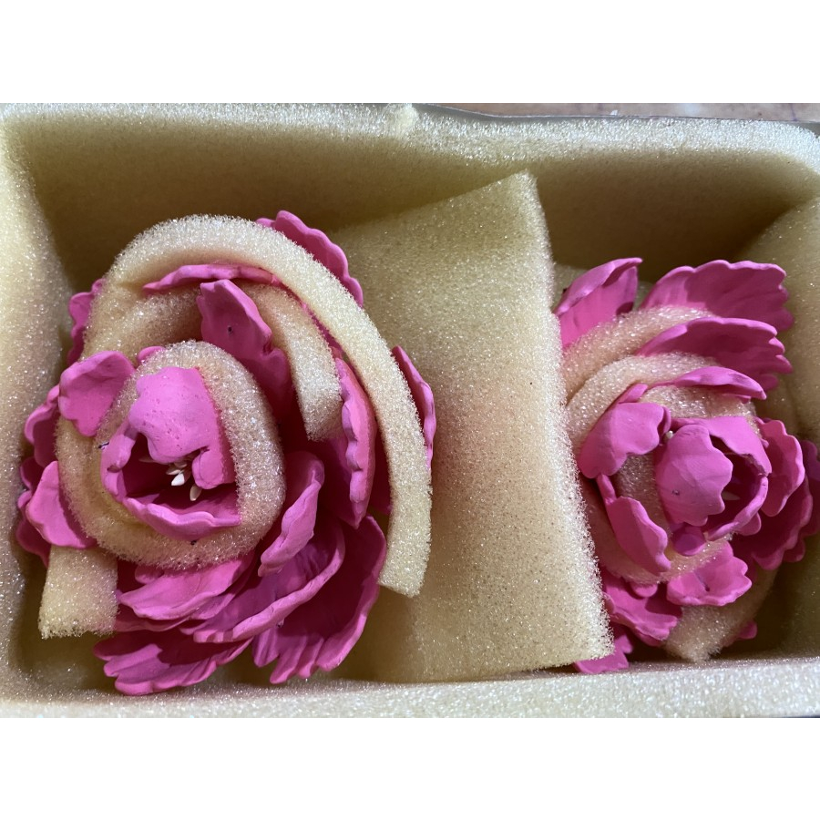 

Gumpaste Hiasan bunga Peony 2 pc pink flower peoni Merah muda