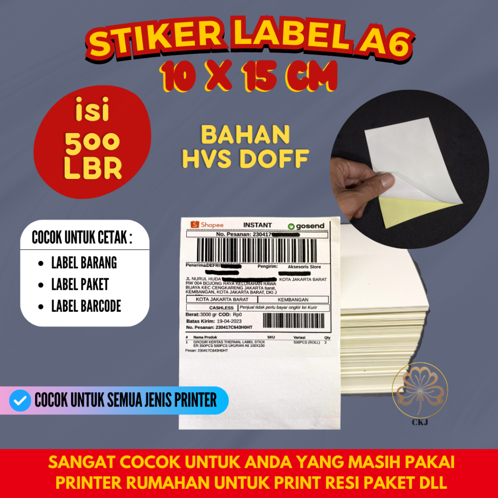 

STIKER HVS A6 DOFF / KERTAS STICKER UKURAN A6