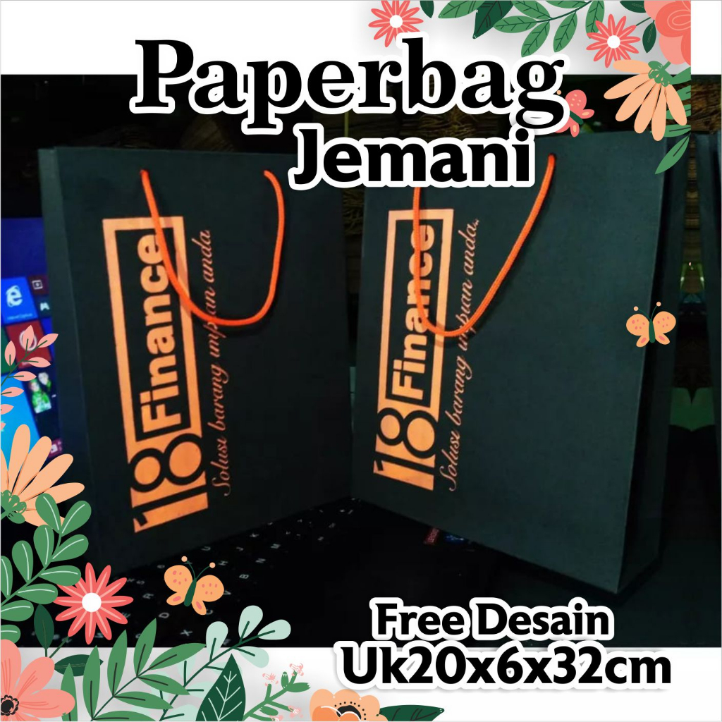 

Paperbag Hitam Kertas Jemani Dengan Sablon Free Desain