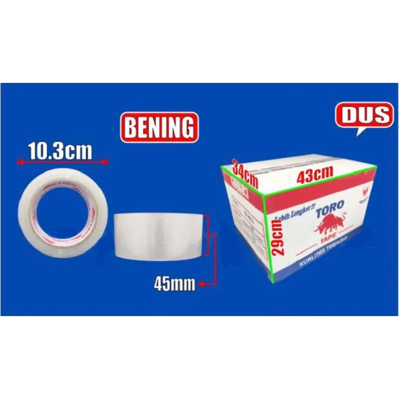 

Lakban Bening 45mm x 90yard Per Dus Murah