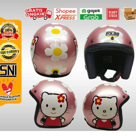 Helm Bogo / Helm Retro / Helm IGLOO Kitty Cat pink Purple