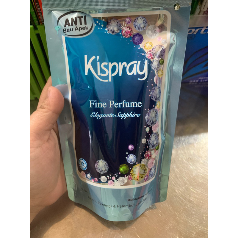 kispray anti bau lepek fine perfume elegante sapphire pouch refill siap pakai @200ml