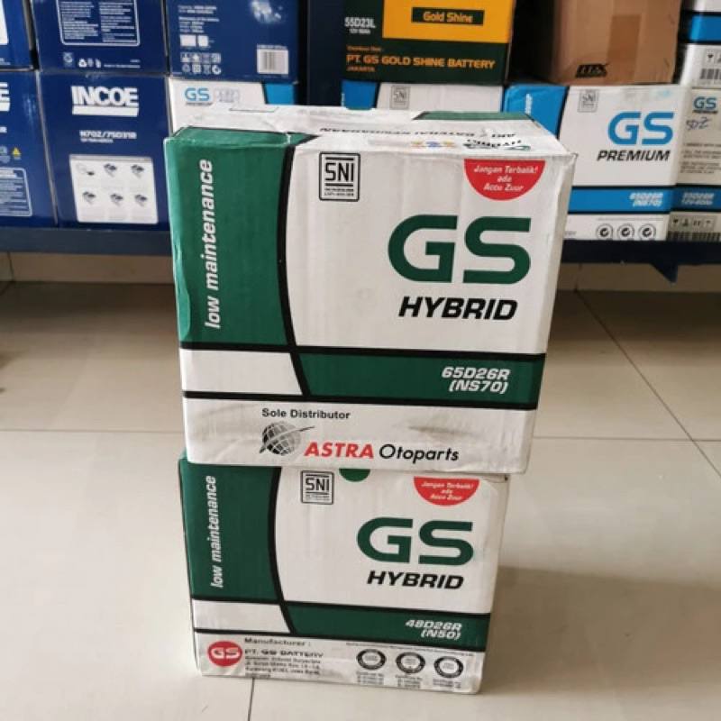 AKI BATERAI GS ASTRA HYBRID NS70/65D26R/NS 70 MOBIL KIJANG LGX COLT