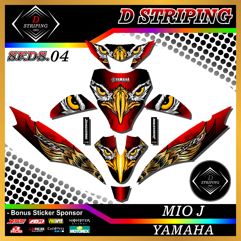 Stiker Decal Full Body MIO J - Decal Full Body Motor Yamaha MIO J Motif Racing DS.04
