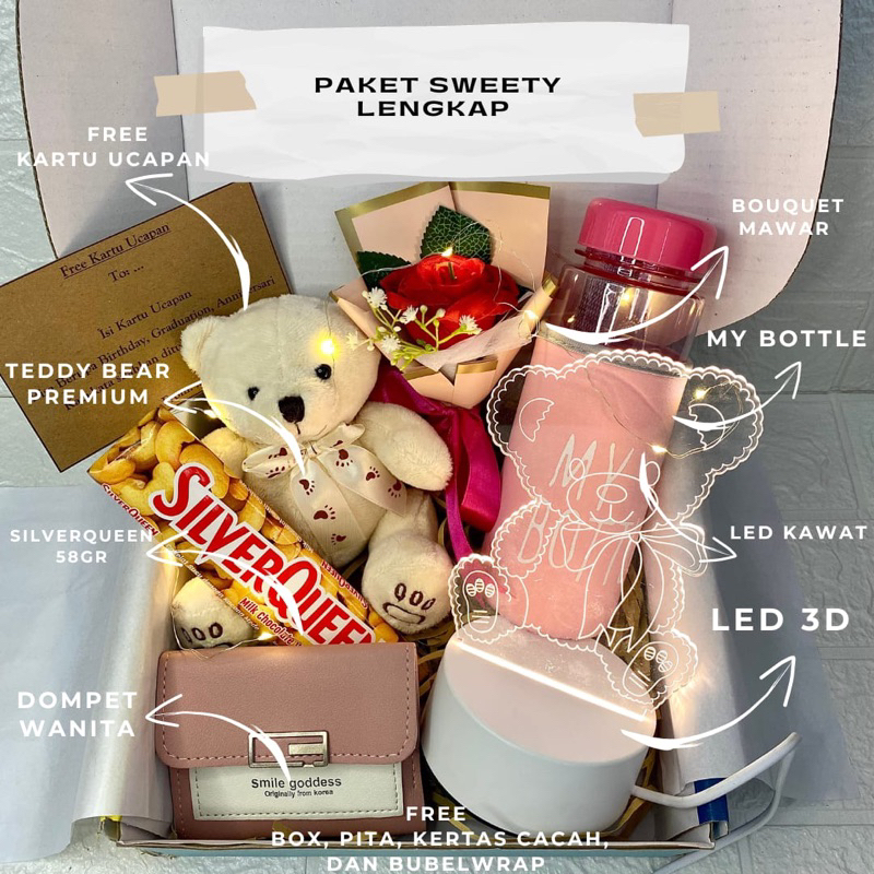 

Aralia-KADO ANIVERSARY KADO VALENTINE HAMPERS CEWEK KADO ULANG TAHUN CEWEK HADIAH VALENTINE HAMPERS CEWEK KADO BONEKA CEWE KADO LED 3D GIFT BOX WANITA KADO CEWEK