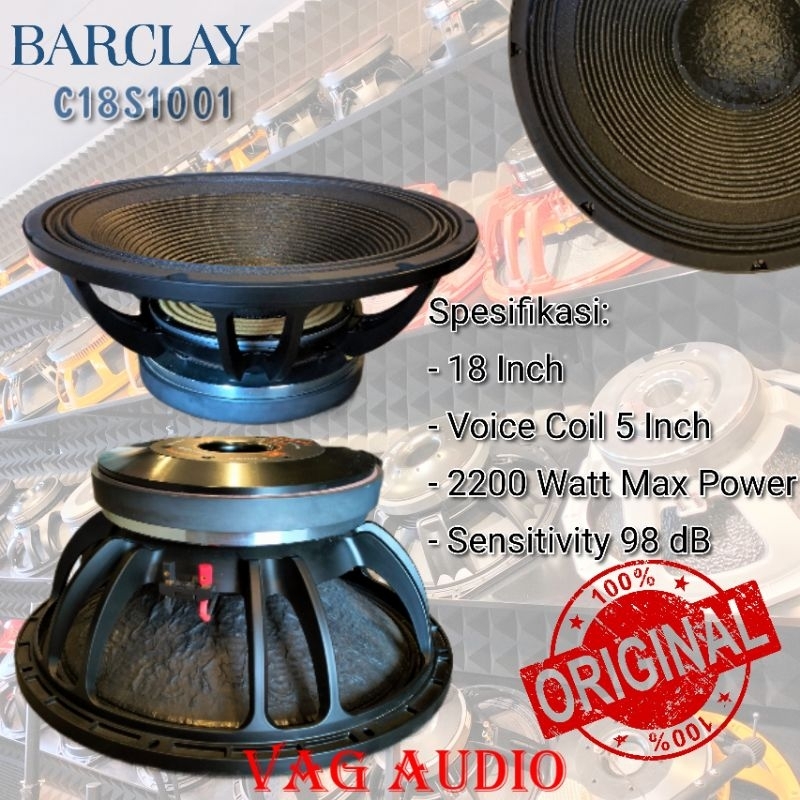 SPEAKER COMPONENT BARCLAY C18S1001