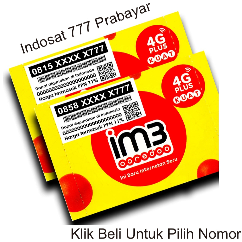 Nomor Cantik Indosat Ooredoo 777 Triple Tujuh Nomer Rapi Perdana im3 0777 1777 2777 3777 4777 5777 6