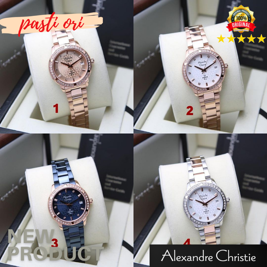 Alexandre christie wanita original Ac 2A80 shapire bergaransi resmi 1tahun jam tangan wanita origina