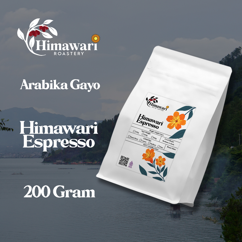 

Himawari Kopi Arabika Gayo Aceh Himawari Espresso Bubuk dan Roast Bean 200g