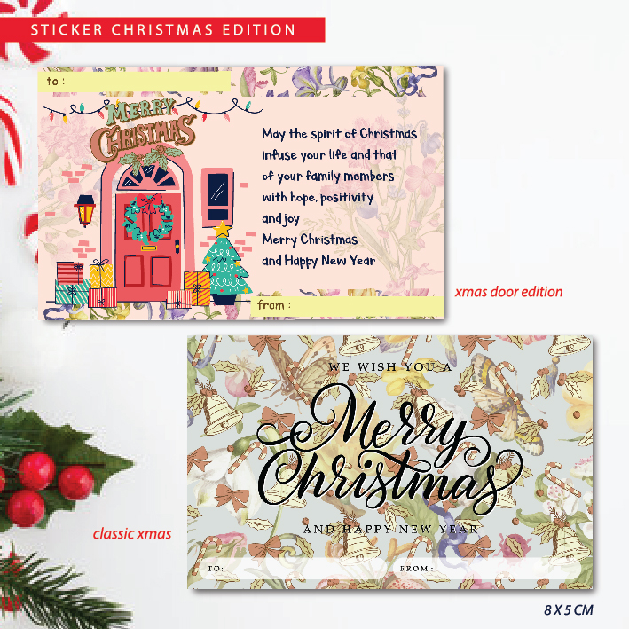 

STIKER UCAPAN NATAL LABEL TOPLES KADO BINGKISAN HAMPERS CHRISTMAS STICKER HANG TAG KARTU BLANK CARD