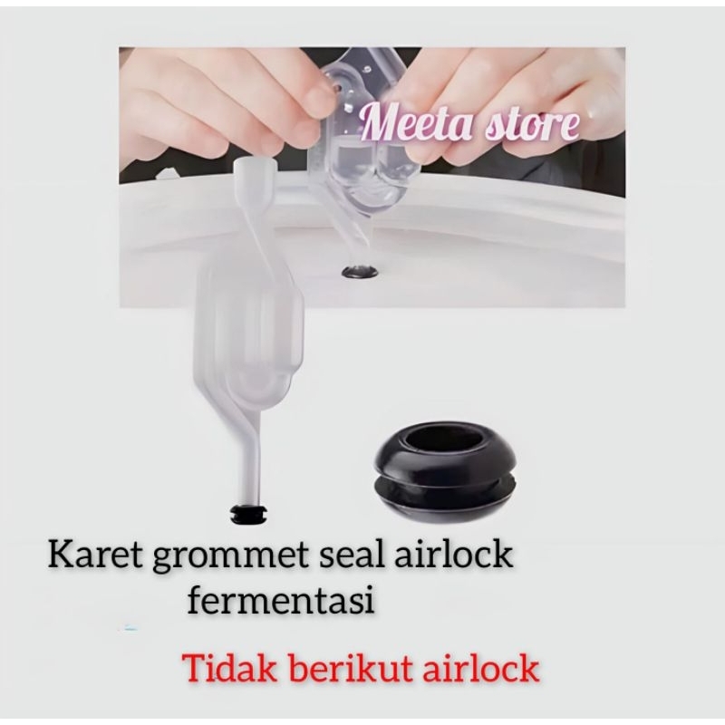 grommet karet seal airlock fermentasi wine 1 pcs