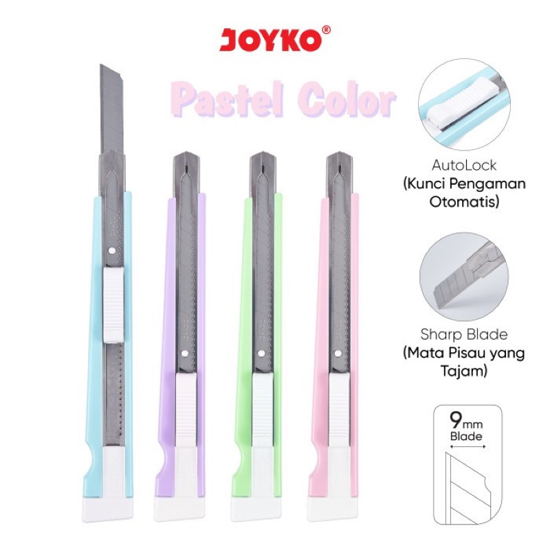 

Cutter Pemotong Joyko A-300A Pastel Color Warna Pastel