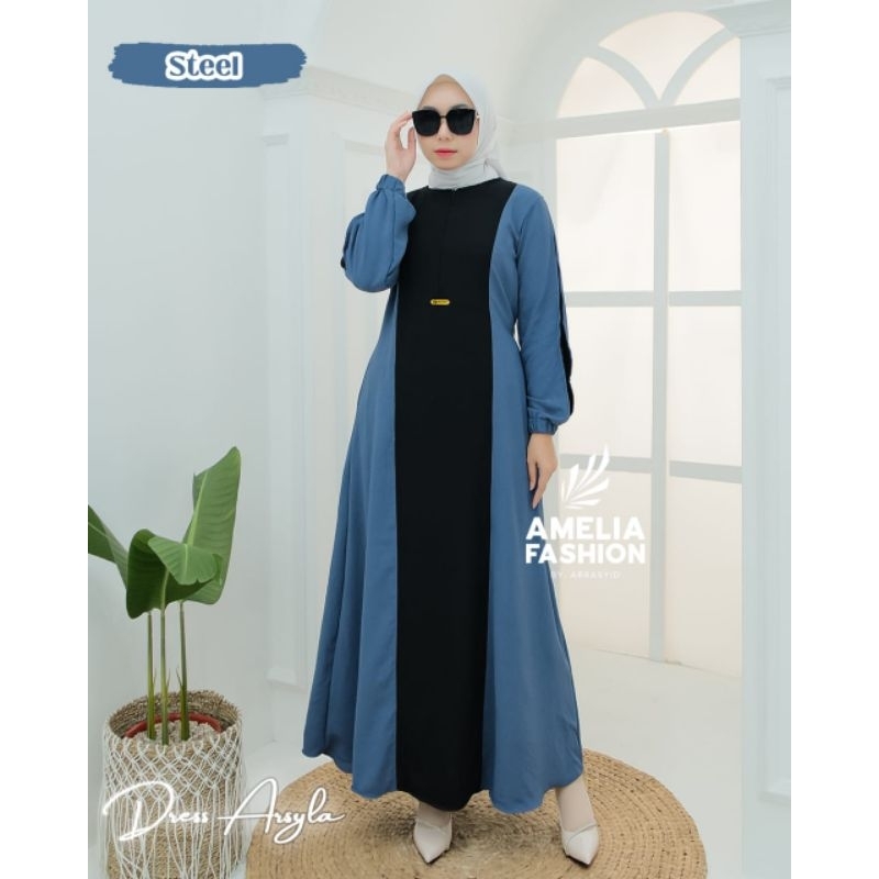 ❤AMELIA❤ ARSYLA DRESS BAHAN CRINKLE ORI BY AMELIA