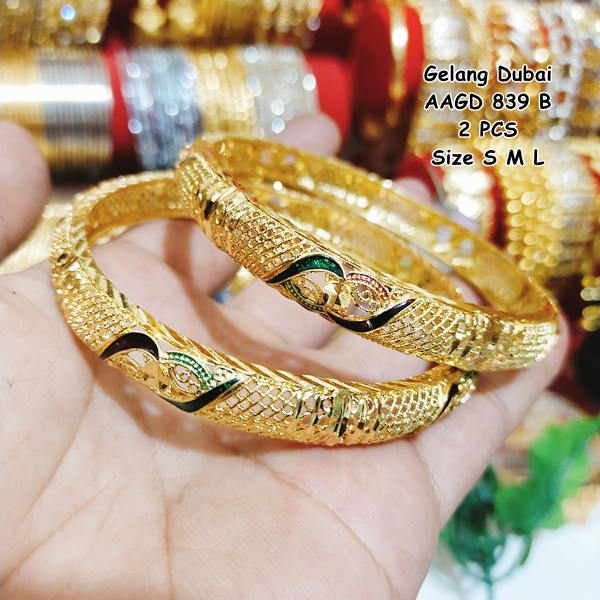 Gelang Dubai India isi 2 PCS warna Emas AAGD839