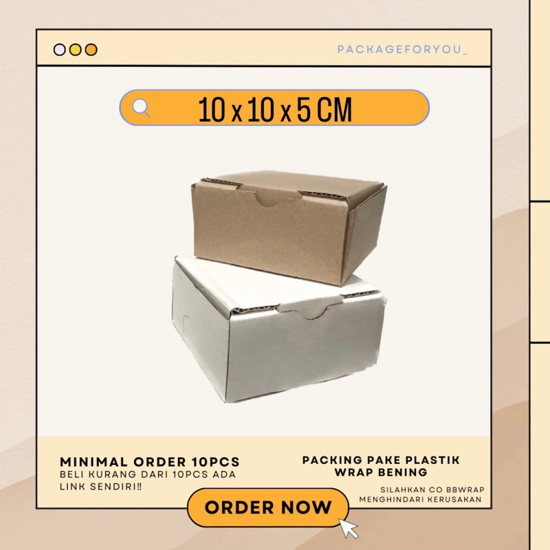 

Kardus 10x10x5 cm - Die Cut dan easy usage - Pao mini isi 4