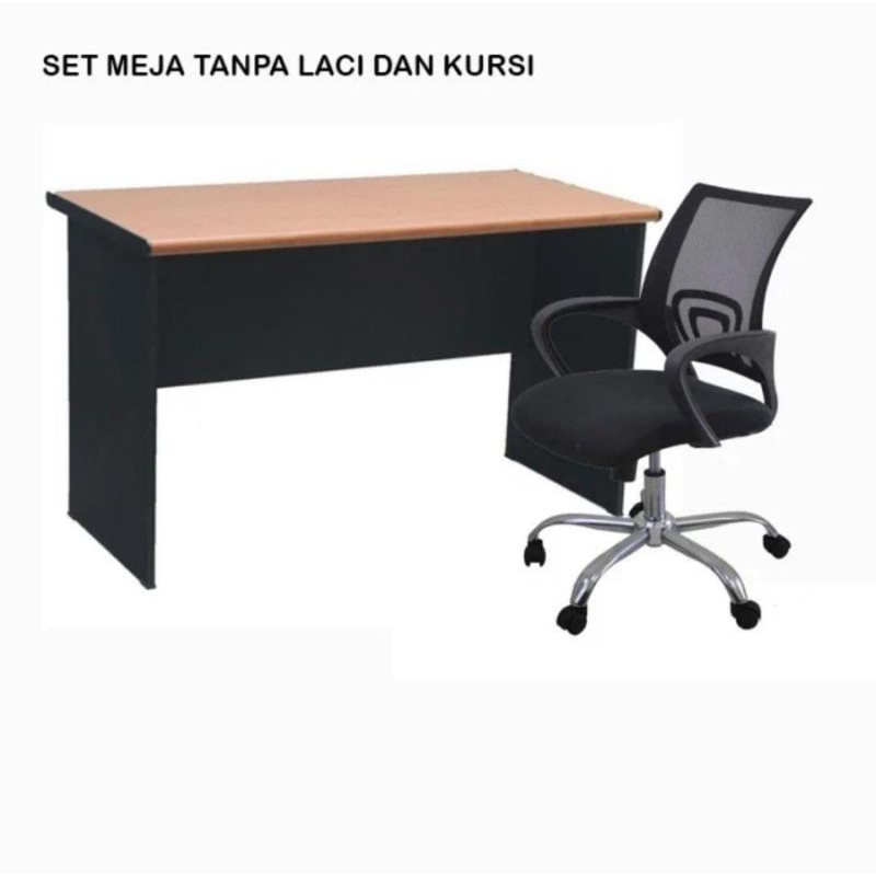 Set Meja Kerja dan Kursi Jaring Murah Merian