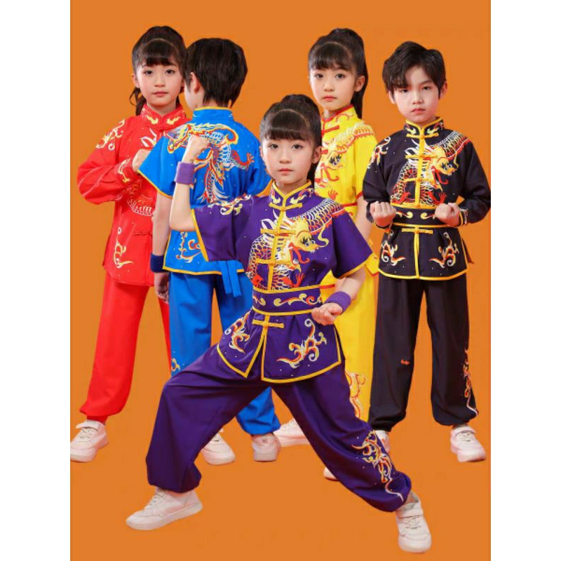 PO SETELAN BAJU OLAHRAGA WUSHU ANAK ORIENTAL QIPAO CHEONGSAM NAGA