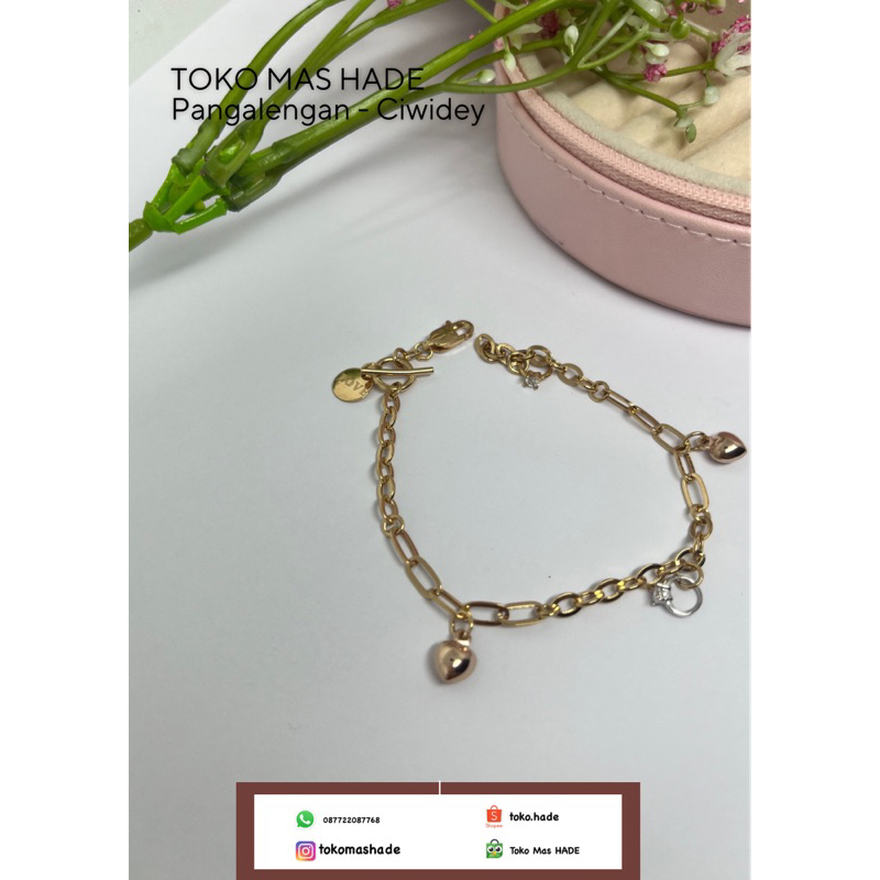 Gelang rantai emas love ring terbaru