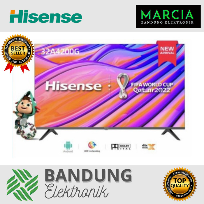 LED TV HISENSE 32 INCH 32A4200 HD SMART ANDROID TV BERGARANSI