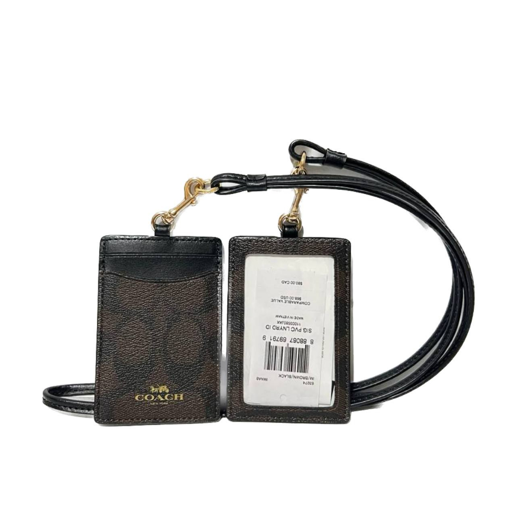

Coach 63274 Lanyard id Tag Signature Brown / Black