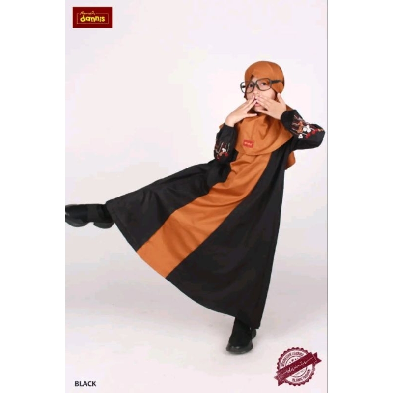 Gamis Dannis Kids Set Anak Perempuan Muslim