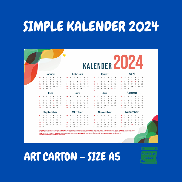 

KALENDER 2024 A5 - KALENDER DINDING KALENDER MEJA PLANNER READY STOCK