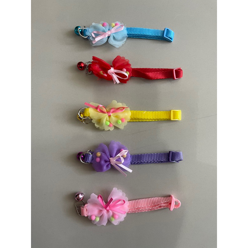 Kalung Kucing Pita Lonceng Tile Tali Leher Motif Pita Kupu Kupu Krincing