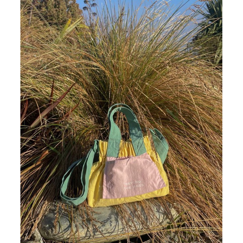 BTV MICRO COLORBLOCK DUMPLING BAG YELLOW BLUSH