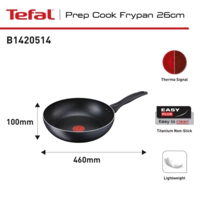 Tefal Prep Cook Frypan 26cm B14205 Teflon Anti Lengket Original