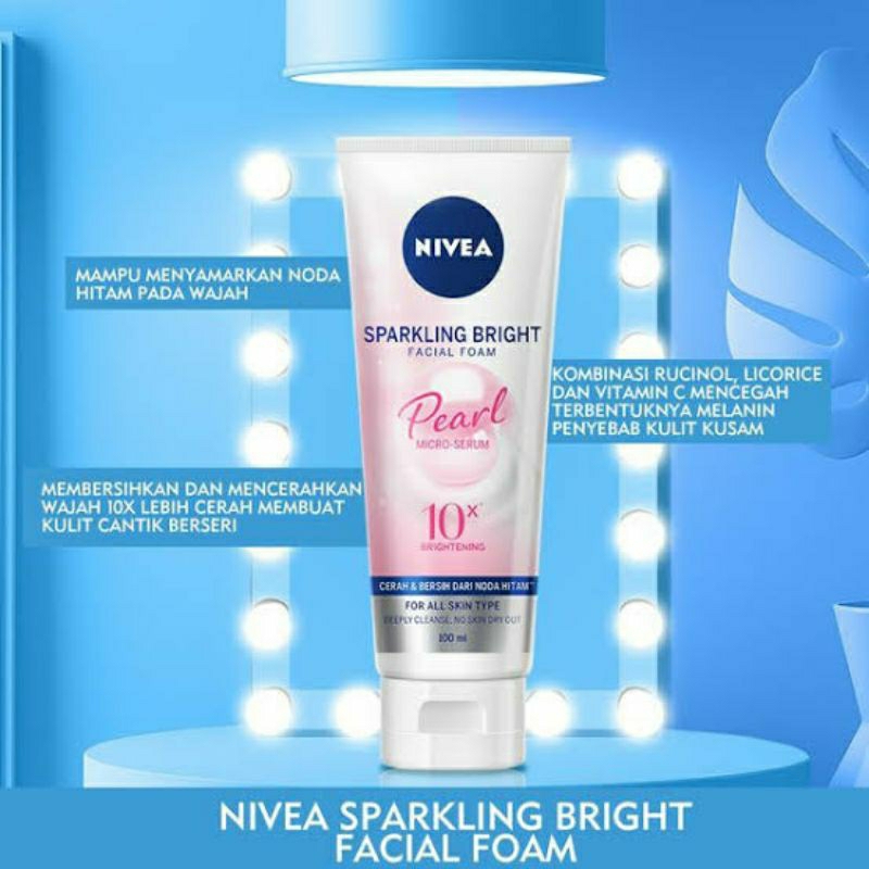 Nivea Sparkling Bright Facial Foam Pearl Micro Serum 10x Brightening (100ml)