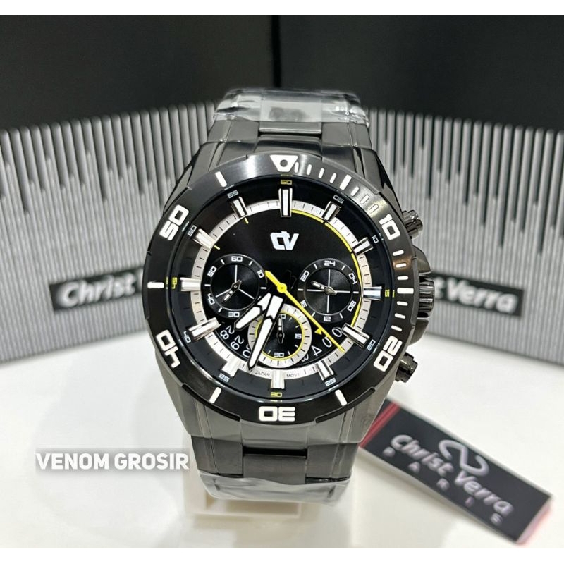 JAM TANGAN PRIA CHRIST VERRA CV C 21842G-16 BLK ORIGINAL