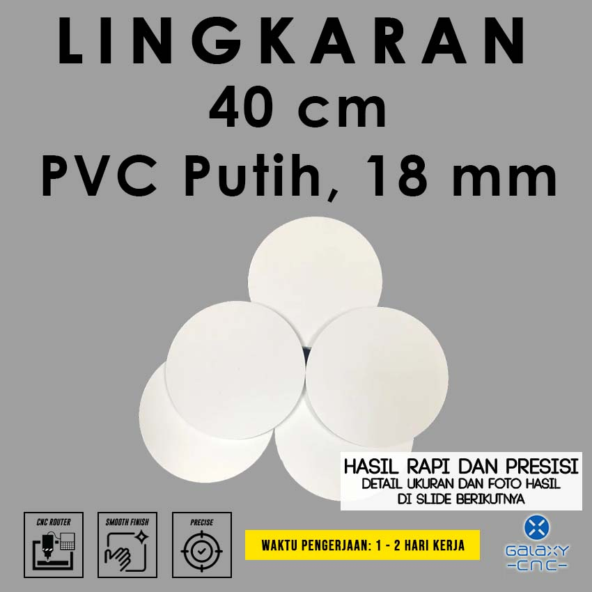 Lingkaran 40 cm - PVC Foam Board warna putih, 18 mm - Dekorasi/MDF/Triplek