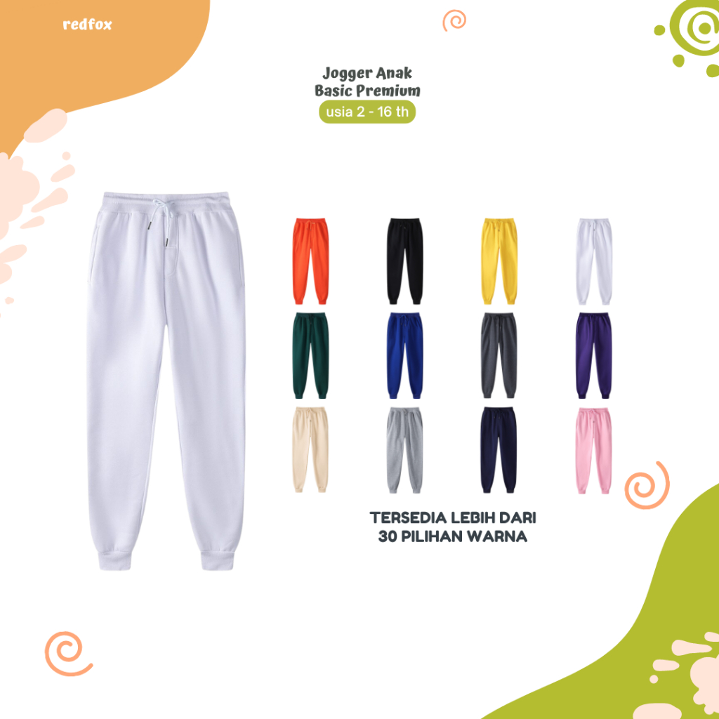 Celana Joger Trening Panjang Anak Import Model Basic Polos Unisex Laki Laki Perempuan  Cewek Cowok W
