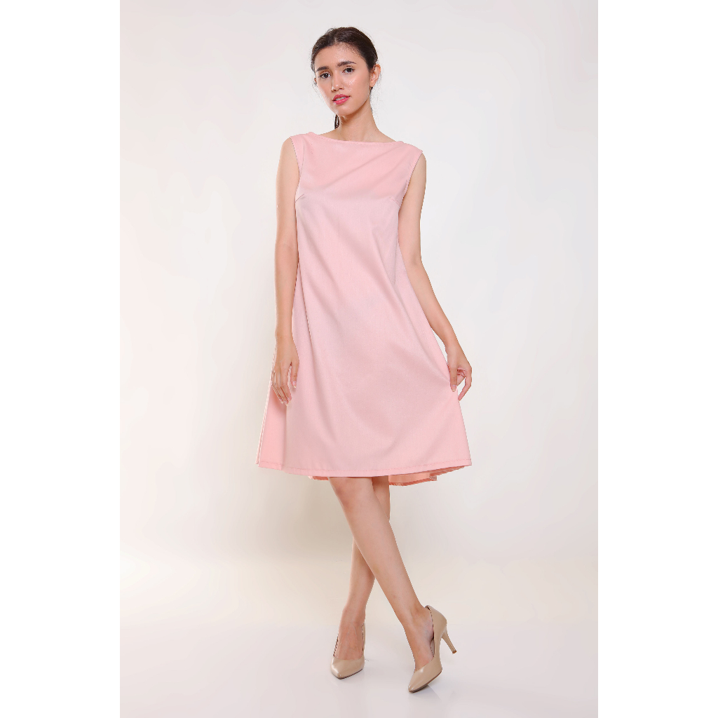 REMI - Kelsey Dress | Mini Dress Organza Wanita Warna Pink