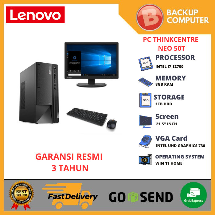 PC DESKTOP LENOVO NEO 11SE005JID i7-12700 21.5" MONITOR