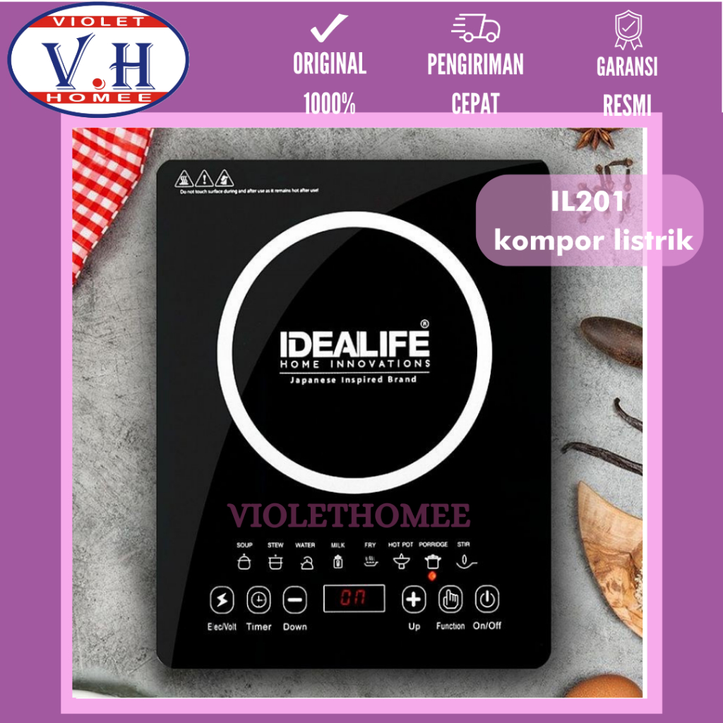 IDEALIFE IC1001 - IC1301 - IL201 kompor listrik induksi 1 tungku induction cooker IC 1001 / IC 1301 