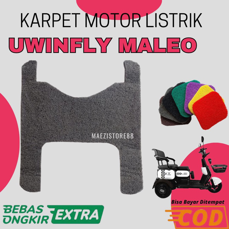 Karpet sepeda motor listrik alas kaki karpet mie bihun empuk murah roda 3 UWINFLY MALEO