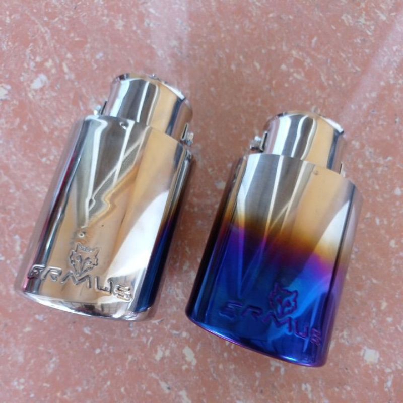 muffler ujung knalpot buntut KNALPOT TAILPIPE MOBIL model oval universal ermus CROME STENLIS