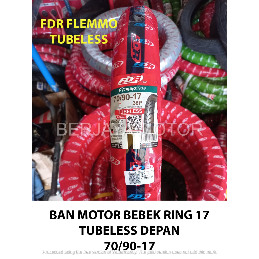 BAN MOTOR FDR FLEMMO PRO 70/90-17 TUBELESS BAN MOTOR BEBEK RING 17