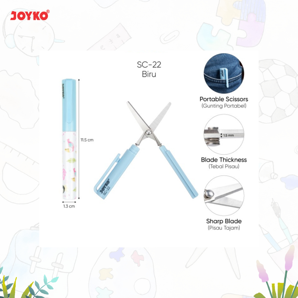 

GUNTING / SCISSORS / GUNTING PORTABLE / PORTABLE SCISSORS SC-22 BLUE ( PCS )