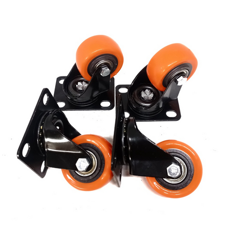 RB FUKUDA Roda Kastor 2 Inch ORANGE TEBAL Hidup TANPA REM / Castor Swifel Plate Etalase Troli PER