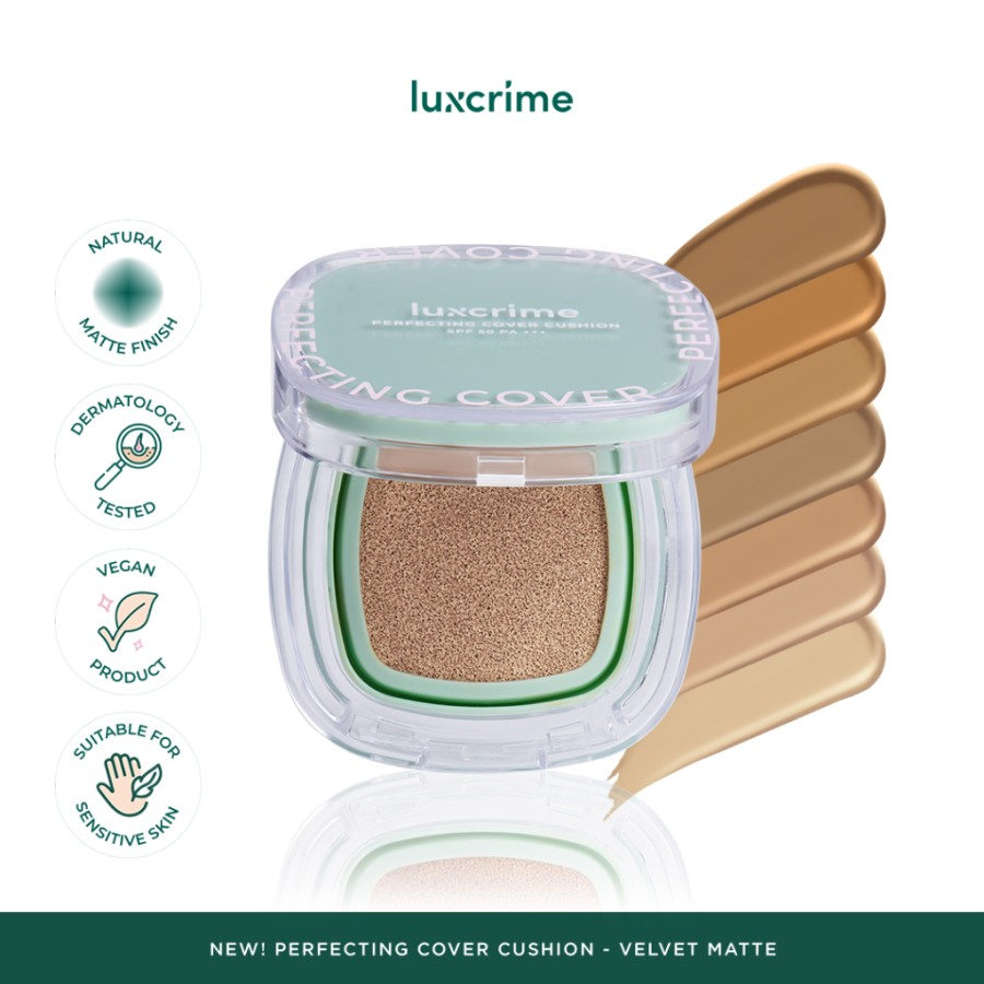 Luxcrime Perfecting Cover Cushion - Velvet Matte SPF 50 PA +++- cushion luxcrime - ORI☑️ BPOM☑️