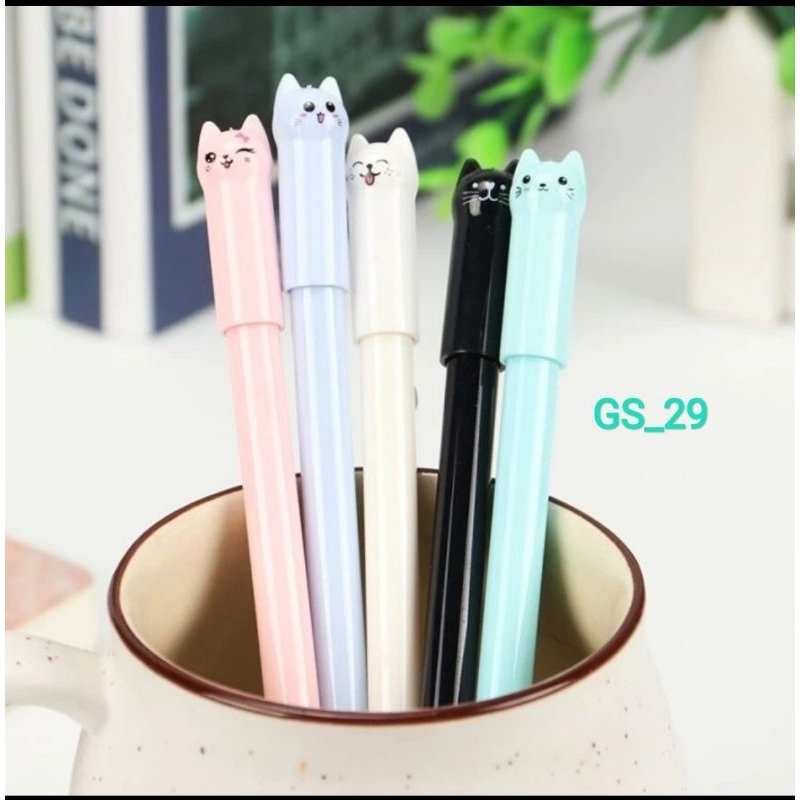 

Pena Karakter Kucing Lucu Black Ink Gel Pulpen Gel 415 - Cat Black