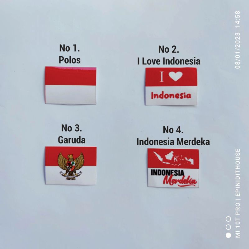 

Paket 10 pc Stiker Pipi Bendera Merah Putih Logo Indonesia Lomba 17 Agustus ASEAN GAMES Kemerdekaaan Hari Raya Upacara Kantor Grup Kelompok Yelyel