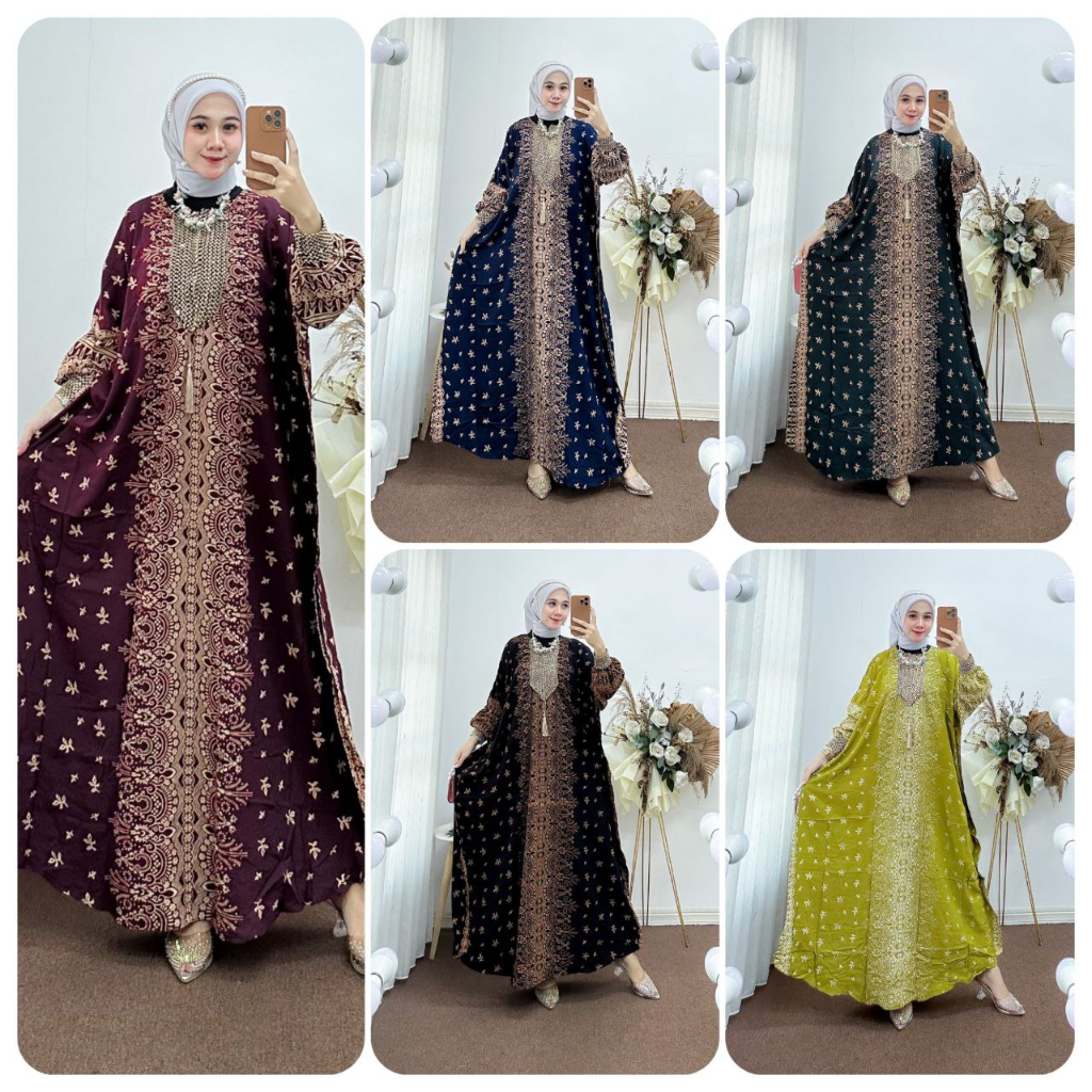 GROSIR Kafila Kaftan Wanita Renda MOTIF Jumbo LD 160cm/ Baju Kelelawar