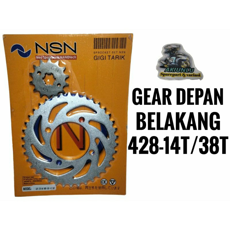 GEAR DEPAN BELAKANG MOTOR YAMAHA JUPITER MX 135 NEW DOUBLE DISC